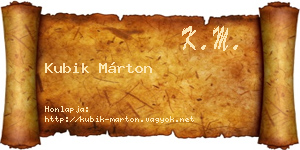 Kubik Márton névjegykártya